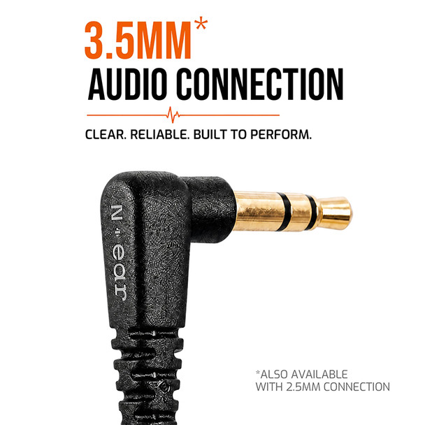 N-ear 360 Flexo® Dual Radio Earpiece w. Braided Fiber & Protectr® Ear Molds - 3.5mm Connection