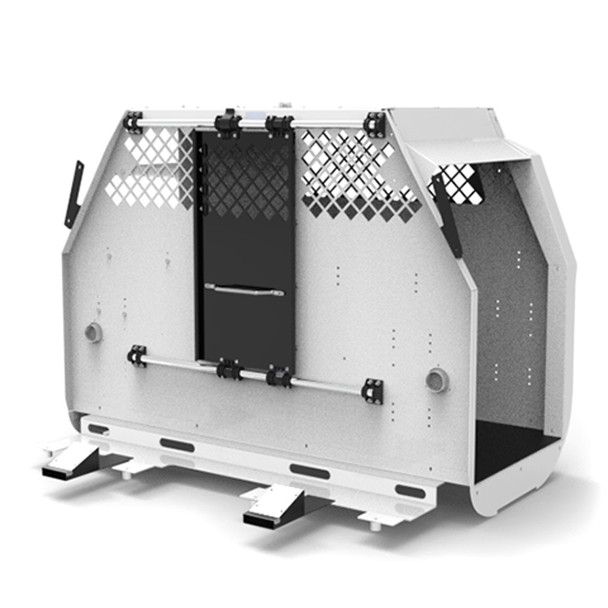 Standard K9 Transport System with Side Door Storage for 2017+ Ford F-Series - White - 3