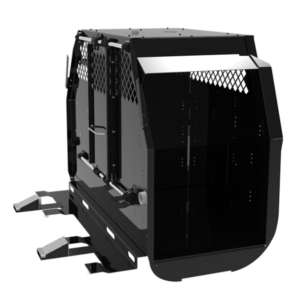 Standard K9 Transport System with Side Door Storage for 2017+ Ford F-Series - Black - 4