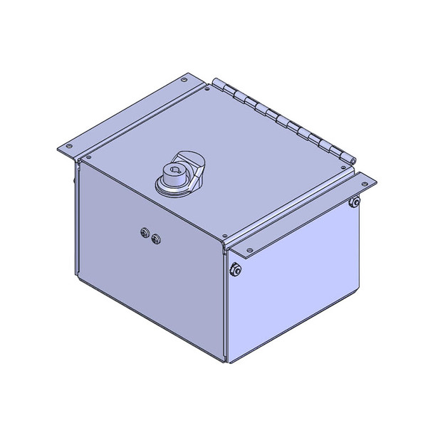 Havis 6" Accessory Pocket w/ Hinged Lid & Lock, 4.5" Deep (isoview drawing)