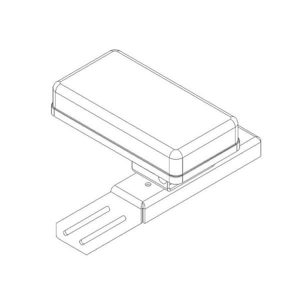 Havis Top Mount Armrest for Enclosed Console w/ Large Pad (isoview drawing)