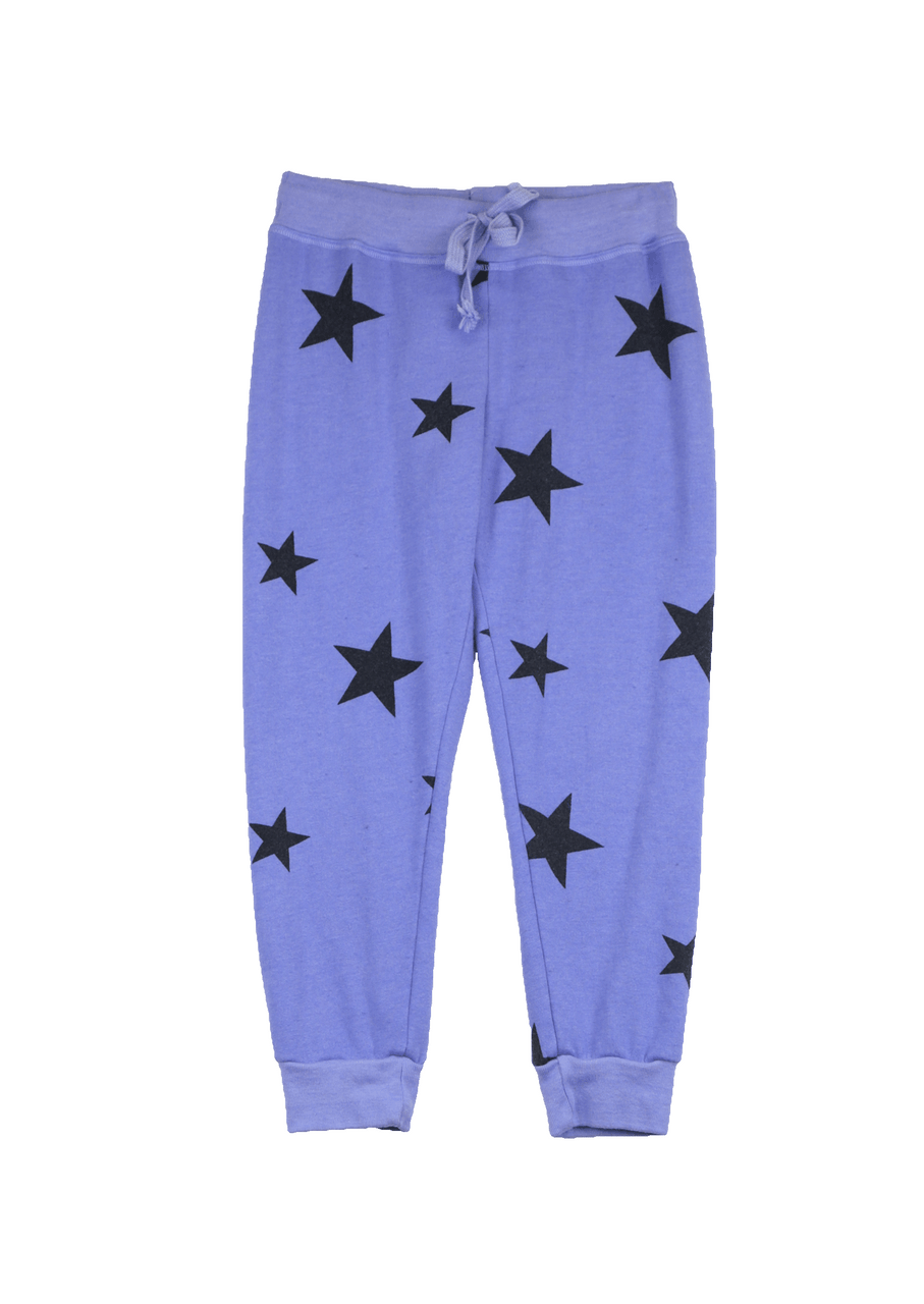 bright blue sweatpants