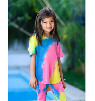 YPB TIE DYE SHORT SLEEVE ROUNDED BOTTOM TEE
