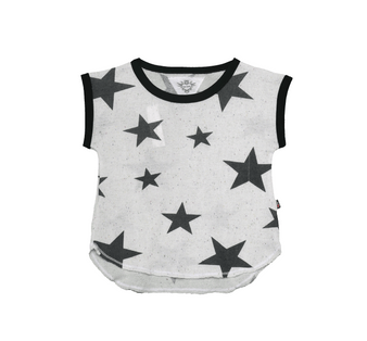 BLACK STAR PRINT KNIT MUSCLE TOP