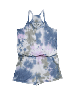 DGP (DENIM GREY PINK) TIE DYE CAMI ROMPER WITH POCKET