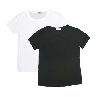 WHITE, BLACK SHORT SLEEVE OLD SCHOOL TEE