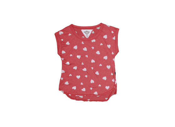 V RED BURNOUT HEARTS MUSCLE TOP
