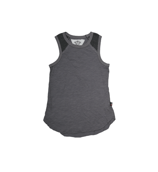 DK GREY CONTRAST RAW EDGE TANK