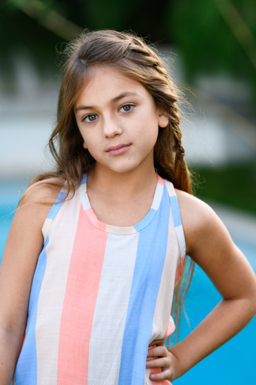 CORAL BLUE STRIPES TIE BACK TANK