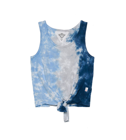 NGB TIE DYE PRINT TIE FRONT RACER TANK