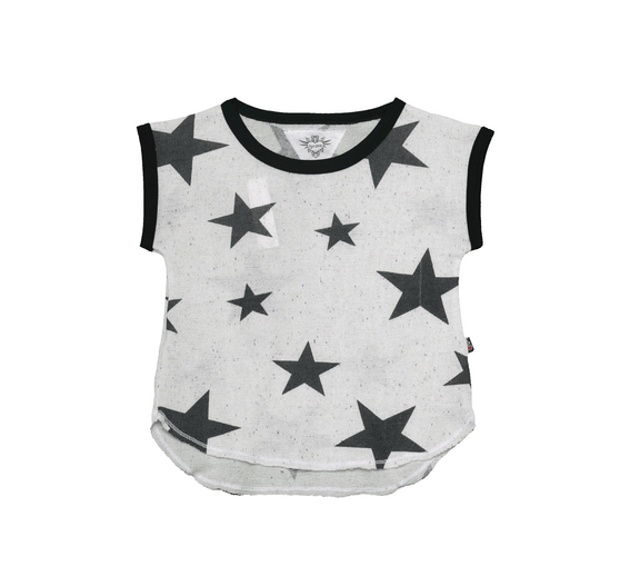 BLACK STAR PRINT KNIT MUSCLE TOP