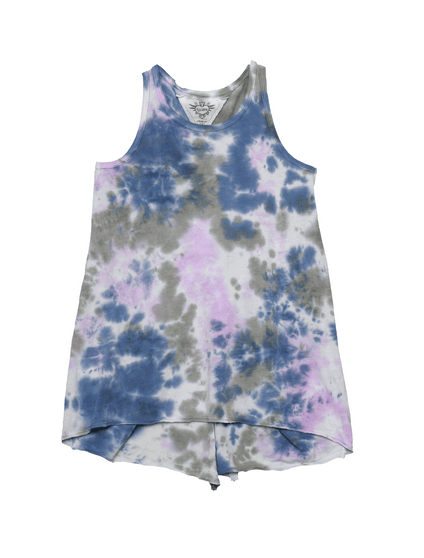 DGP (DENIM GREY PINK) TIE DYE JERSEY MODAL KNOTTED BACK SWING TANK 