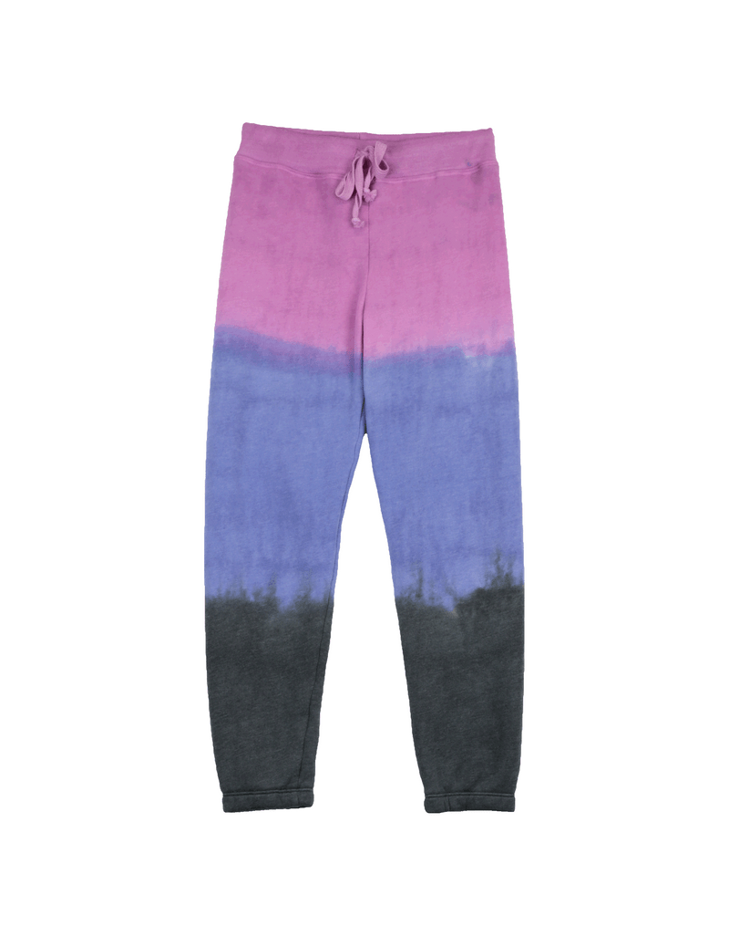 PINK BLUE BLACK BANDED WAIST SWEAT PANTS