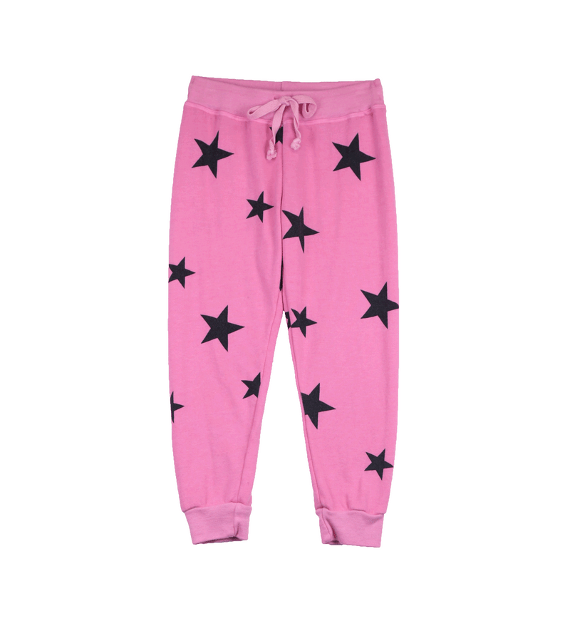 BRIGHT PINK  CUFFED SWEAT PANTS WITH BACK POCKET