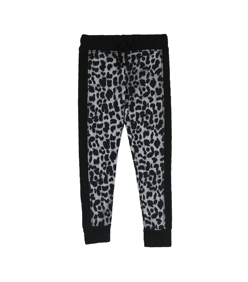 LEOPARD PRINT SKINNY HACCI PANTS WITH PANEL
