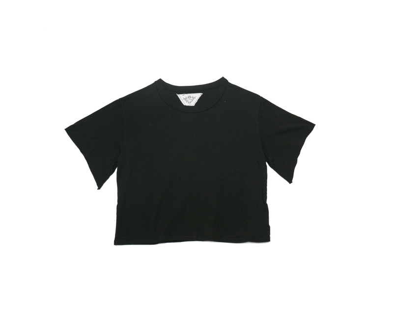 BLACK  WIDE SLEEVE BOXY TEE