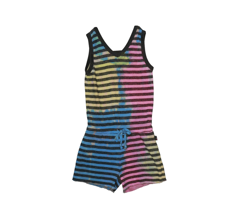 YPB NEON TIE DYE SLEEVELESS V-NECK ROMPER