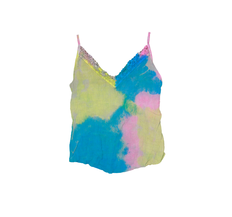 YPB NEON TIE DYE LACE CONTRAST CAMI
