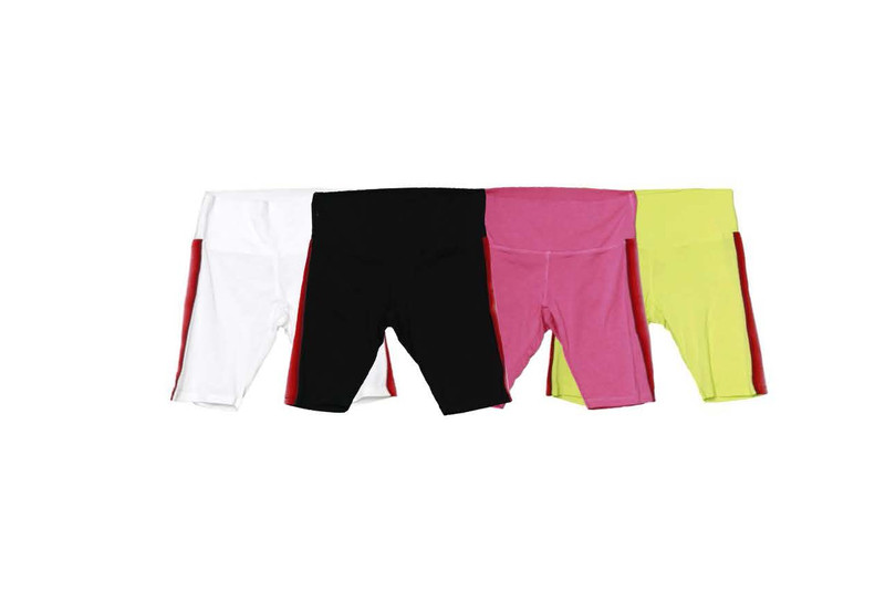 WHITE  BLACK BRIGHT PINK NEON YELLOW SPORTY BIKE SHORTS