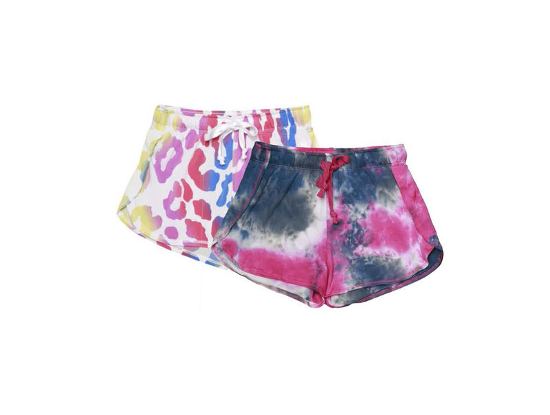 MULTI COLOR LEOPARD PINK NAVY TIE DYE BEACH SHORTS