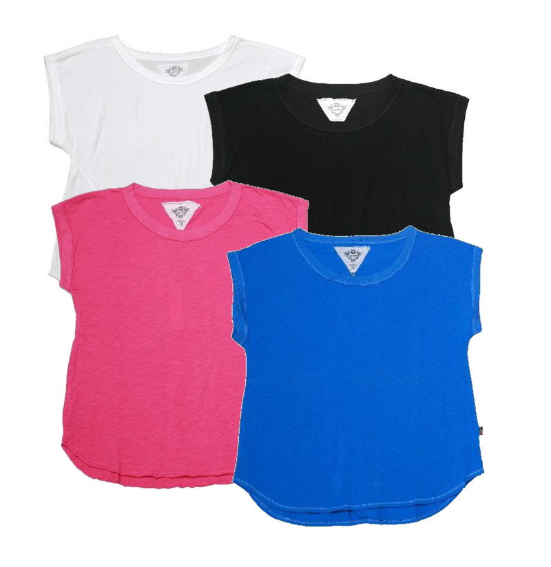 WHITE, BLACK, HOT PINK, RIVER BLUE JERSEY COTTON MUSCLE TOP