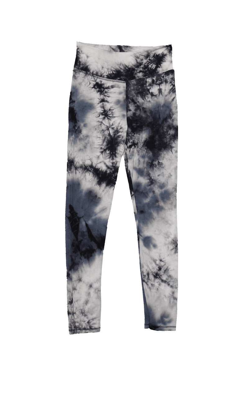 CREAM GREY TIE DYE ATHLETIC LONG LEGGINGS