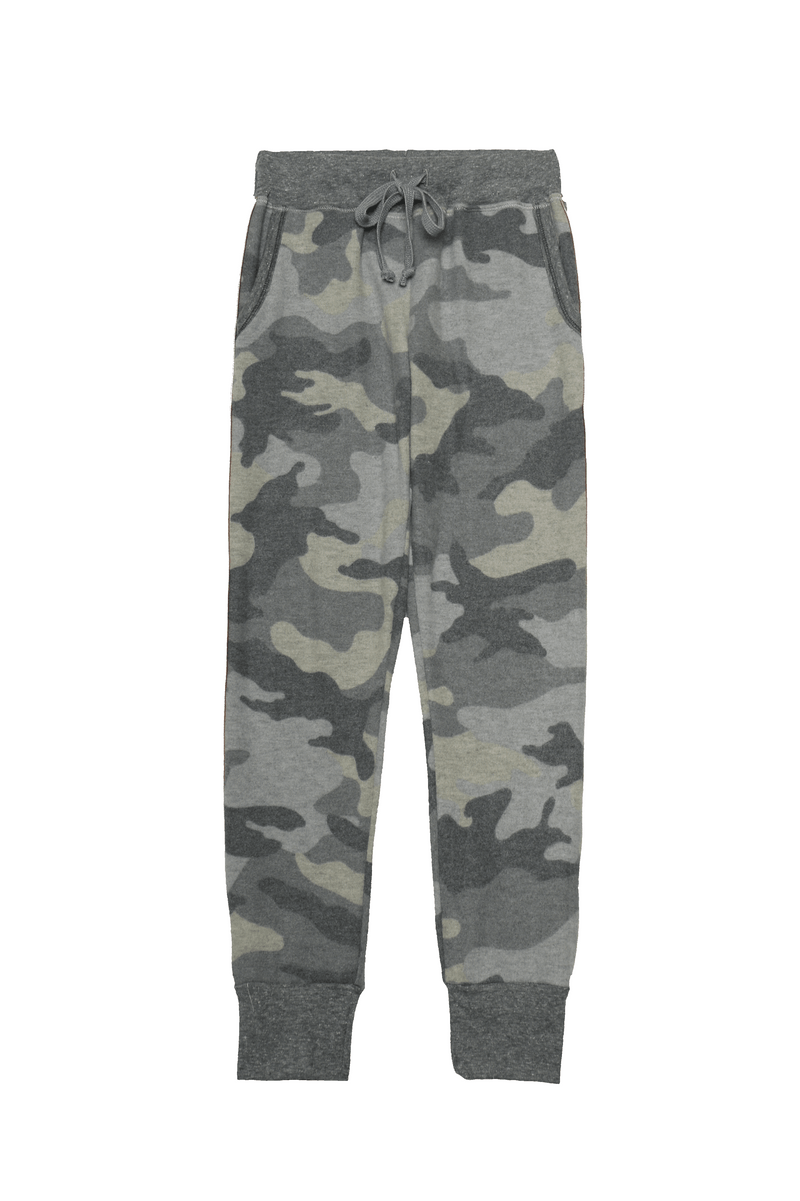 CAMO PRINT SKINNY POCKET JOGGER WITH PINK PIPING