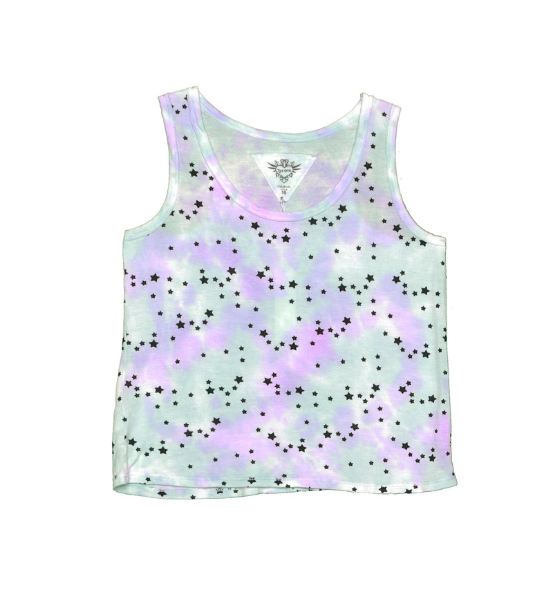 PNB TIE DYE MINI STARS PRINT CROP TANK 