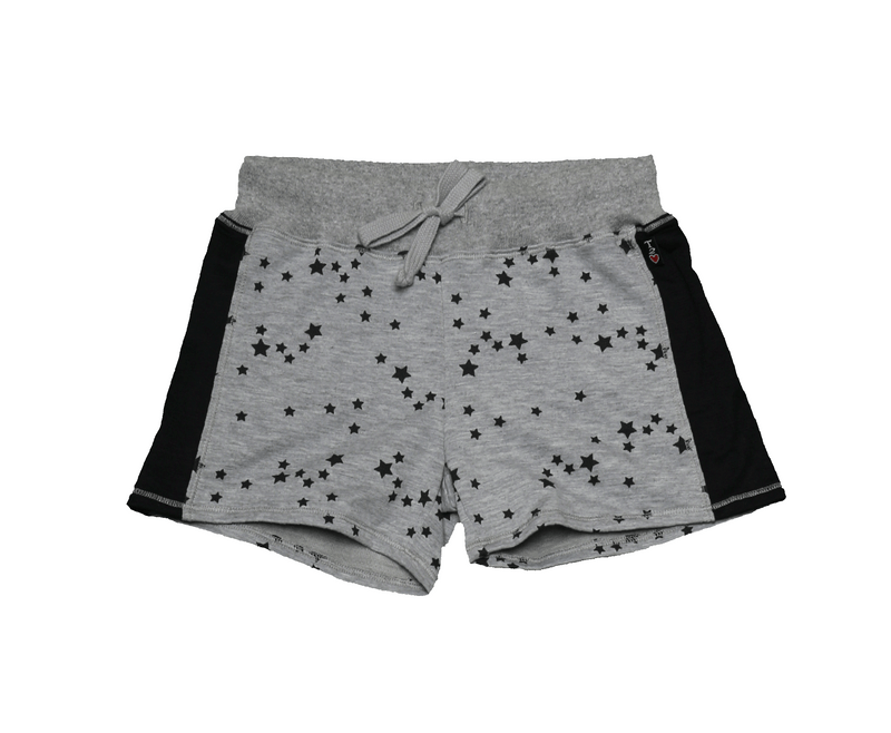 GREY HEATHER MINI STARS CONTRAST PANEL SHORT