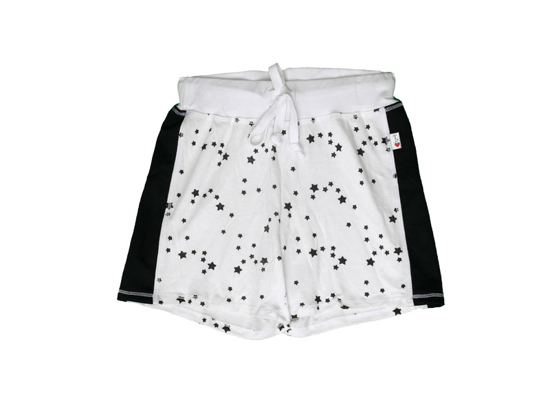 WHITE MINI STARS CONTRAST PANEL SHORT