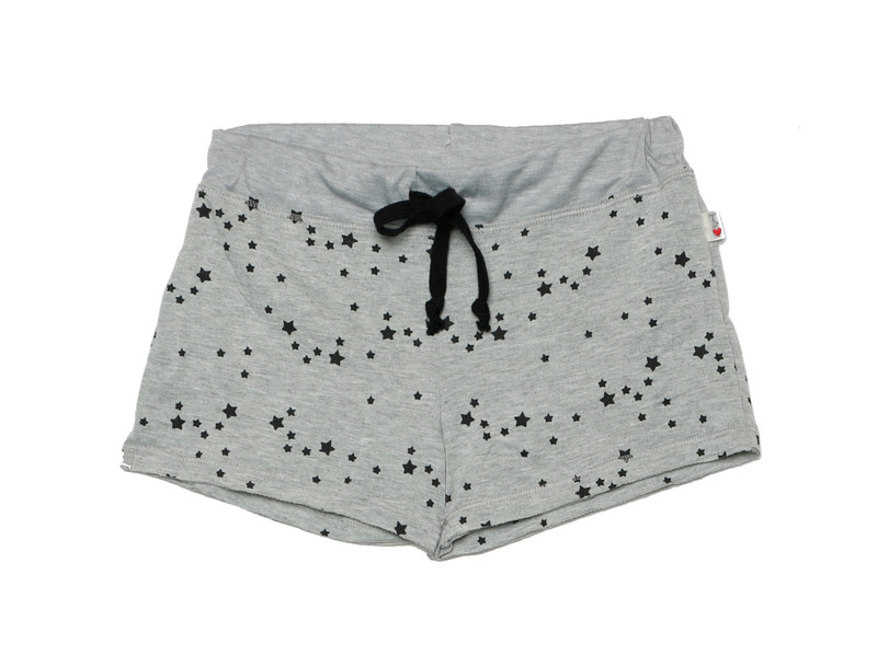 GREY HEATHER MINI STAR RAW SHORTS WITH BACK POCKET