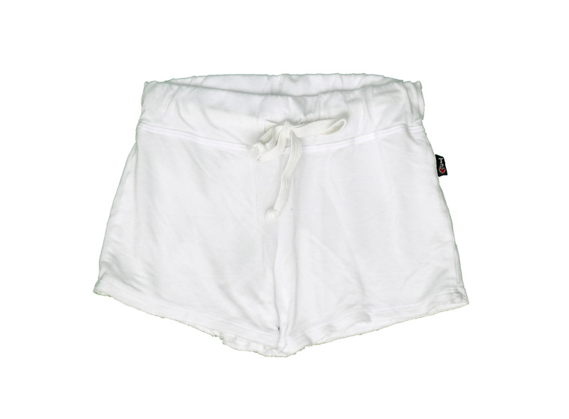 WHITE RAW EDGE SHORTS WITH BACK POCKET