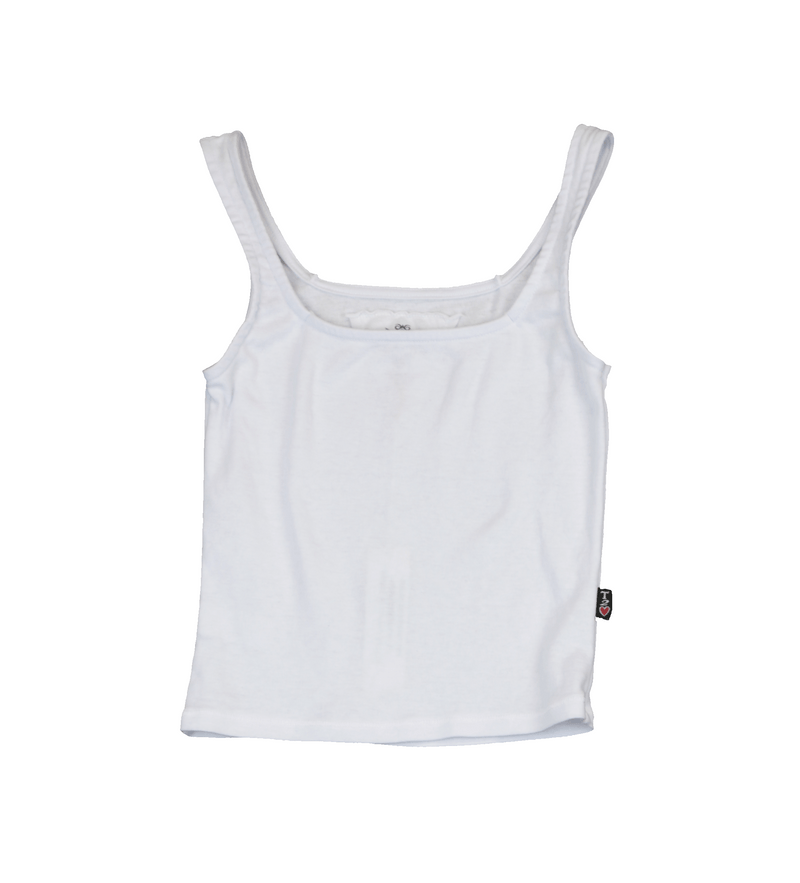 WHITE SQUARE NECK MINI TANK 