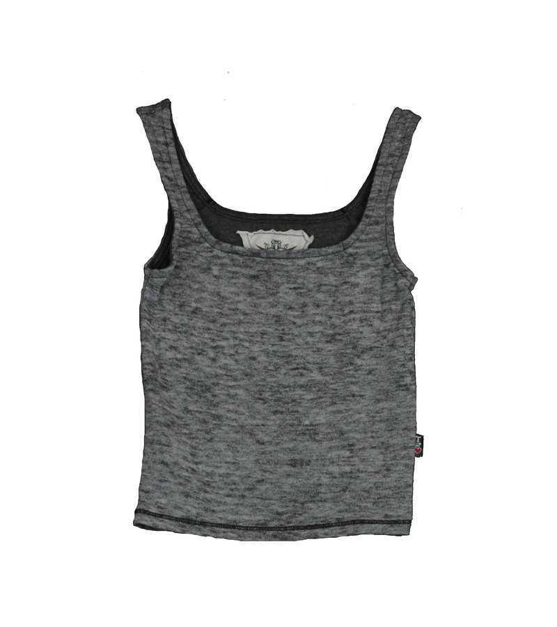 CHARCOAL BURNOUT SQUARE NECK MINI TANK 