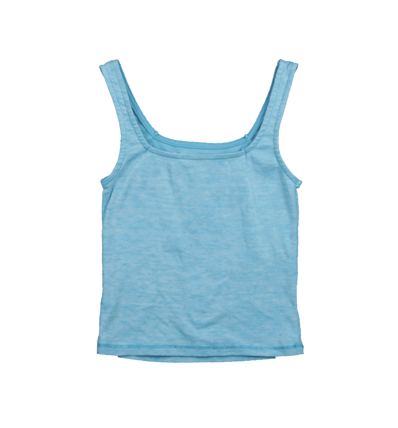 BLUE LAGOON BURNOUT SQUARE NECK MINI TANK 