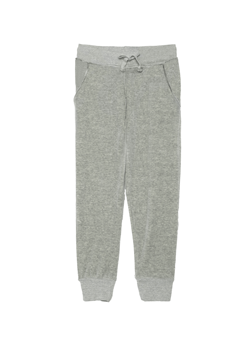 HEATHER GREY VELOUR SLOUCHING POCKET SWEATPANTS