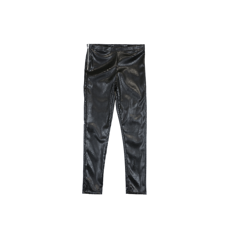 GIRLS PLEATHER LEGGINGS WITH SIDE ZIP