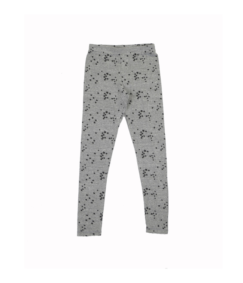 CHARCOAL JERSEY MODAL LYCRA FULL LENGTH LEGGINGS WITH BLACK STAR PRINT 