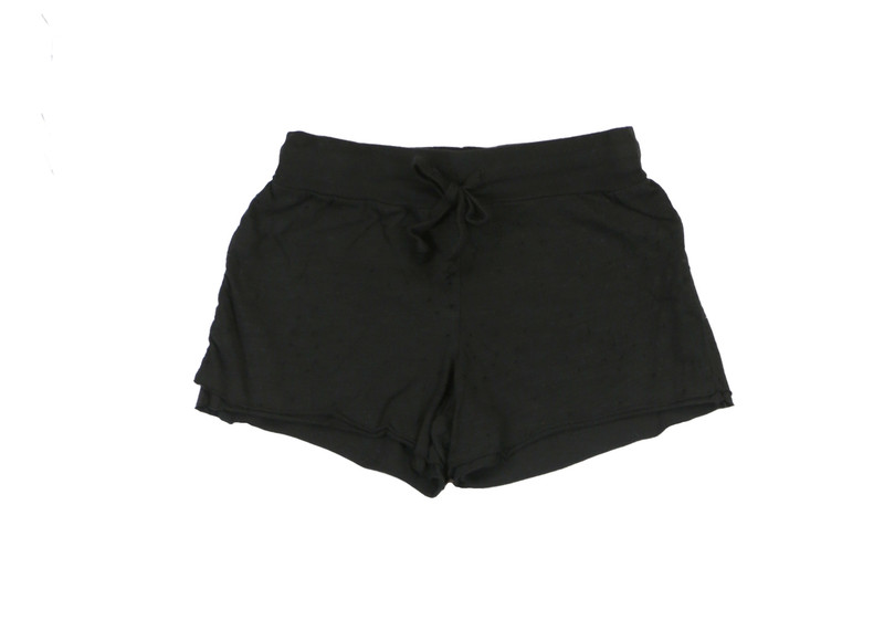 BLACK JERSEY COTTON DOUBLE LAYER RAW SHORT