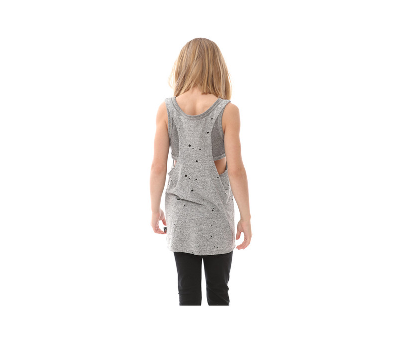 GREY HEATHER DOUBLE LAYER TANK BACK VIEW