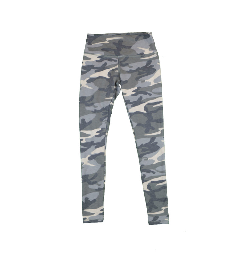 GREY CAMO PRINT ATHLETIC LONG LEGGINGS