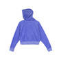 BRIGHT BLUE LONG SLEEVE VELOUR HOODED ZIP WIDE JACKET - BACK VIEW