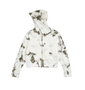 NATURAL TIE DYE LONG SLEEVE VELOUR HOODED ZIPPER WIDE JACKET