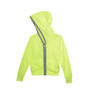NEON YELLOW LONG SLEEVE NOODED ZIPPER JACKET WITH THUMB HOLES
