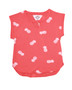 CORAL PINEAPPLE PRINT MUSCLE TOP WITH FRONT CUT OUT