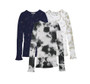 SPOTS, NATURAL, CG TIE DYE LONG SLEEVE CREW NECK TOP WITH THUMBHOLES
