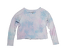 PNB (PINK NATURAL BLUE) TIE DYE LOGN SLEEVE CREW WITH KEYHOLE FRONT