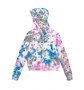 BGP TIE DYE WITH MINI BLACK HEARTS LONG SLEEVE HOODED ZIPPER JACKET WITH THUMBHOLE