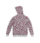 PINK GREY LEOPARD PRINT LONG SLEEVE OVERSIZED HOODED PULLOVER