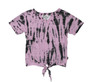 BAMBOO TIE DYE SHORT SLEEVE TIE FRONT TEE